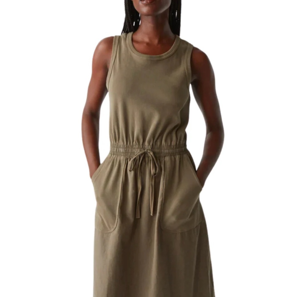 NWT Michael Stars **WHITE** linen cotton dress size L